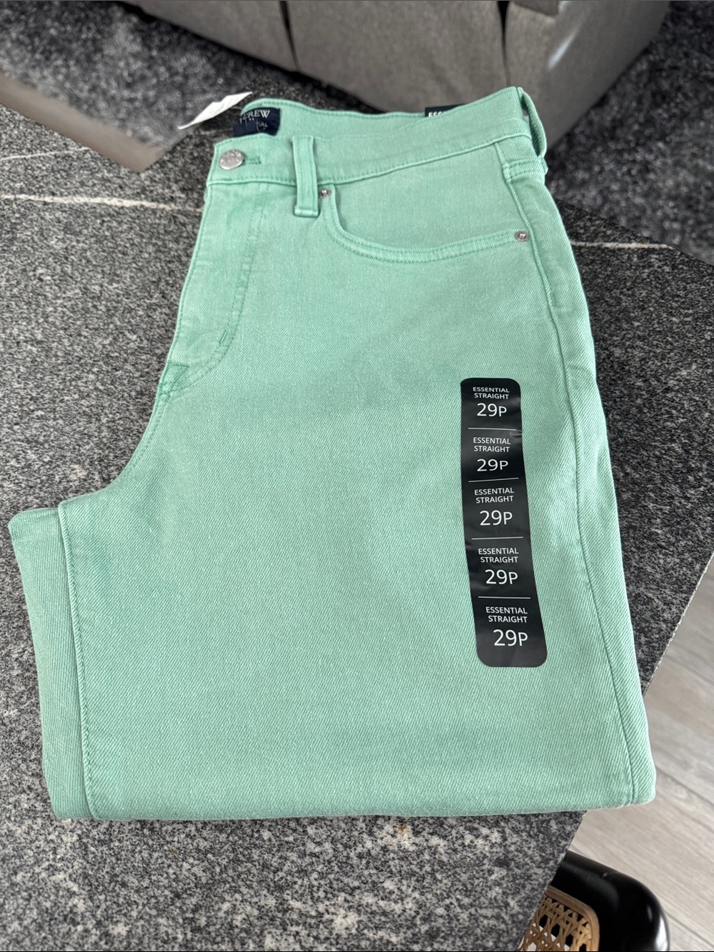 J. Crew Men's Straight Jeans in Mint Green